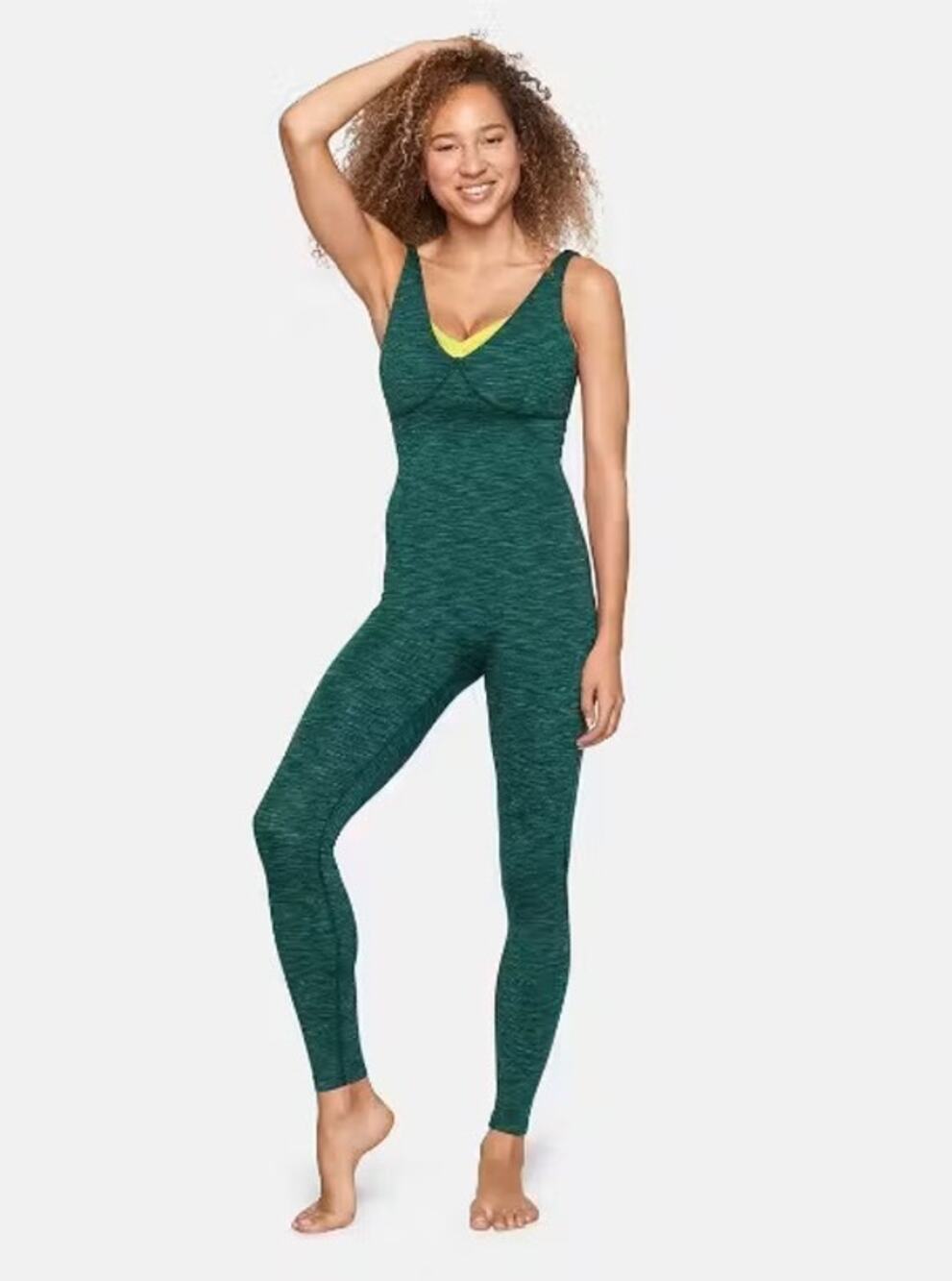 Outdoor Voices Green Space Dye Freeform Unitard Jumpsuit Yoga Athleisure Size M